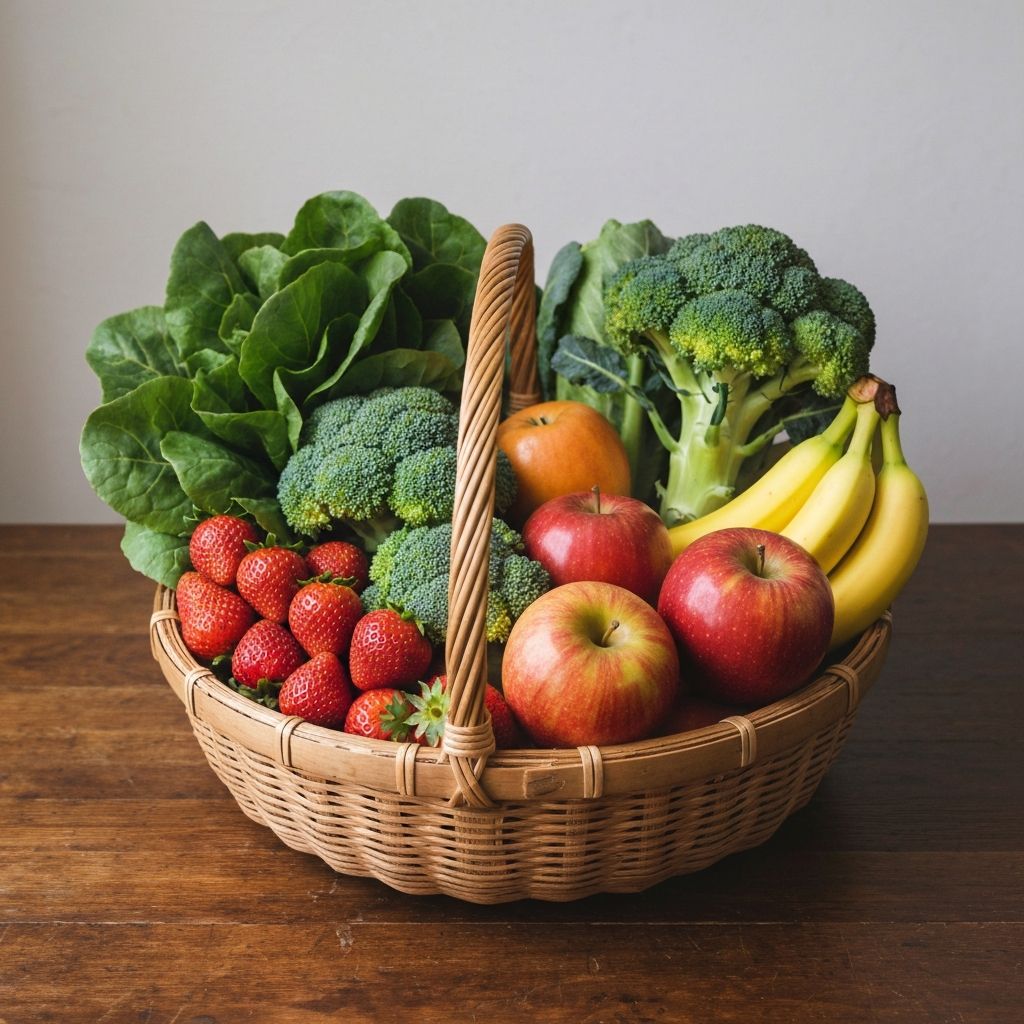 Kosz ze świeżymi warzywami