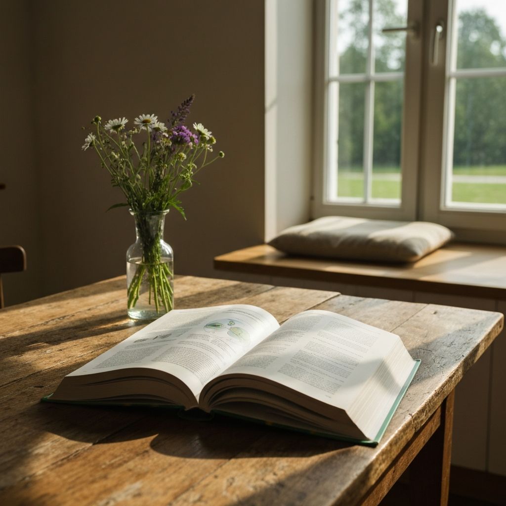 Otwarta książka przy oknie